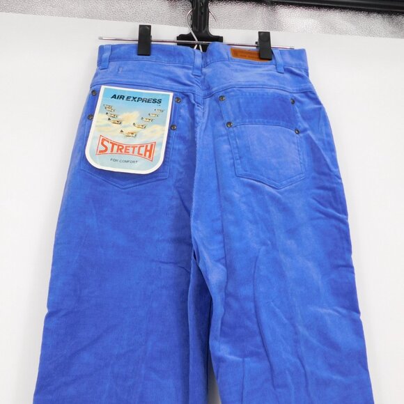 Air Express Women Blue 5 Pockets Cotton Blend Corduroy Pants Size 11/12 New VTG - Picture 4 of 9